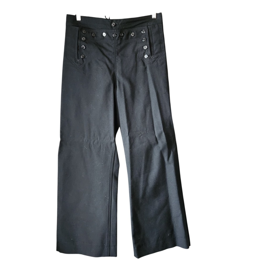 US Navy 13-Button Sailor Pants Men's 34R Black DSCP OMEGA Wide Leg Blue Enlisted